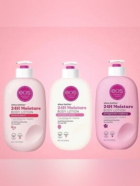 NEW EOS Shea Butter Lotion Bundle (3) | Strawberry Dream, Pomegranate  & Jasmine